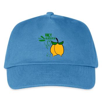 Zitronen - Kinder Basecap - Pfauenblau - Vorne