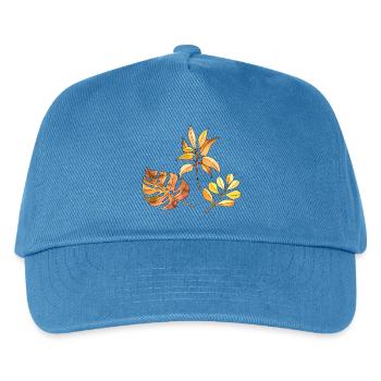 Blätter - Kinder Basecap - Pfauenblau - Vorne