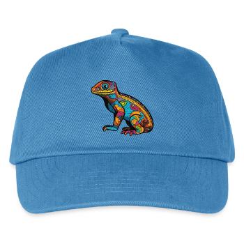 Psychedelische Mosaic-Echse - Kinder Basecap - Pfauenblau - Vorne