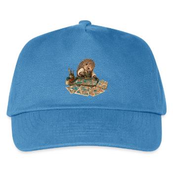 Stachelschwein marmoriert Papier - Kinder Basecap - Pfauenblau - Vorne