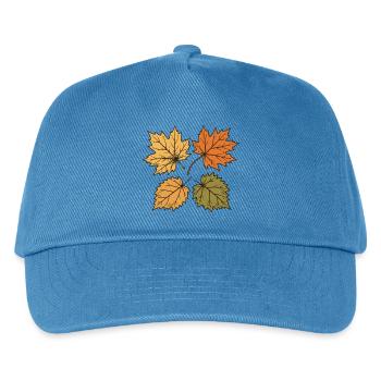 Tanzende Herbstblätter - Kinder Basecap - Pfauenblau - Vorne