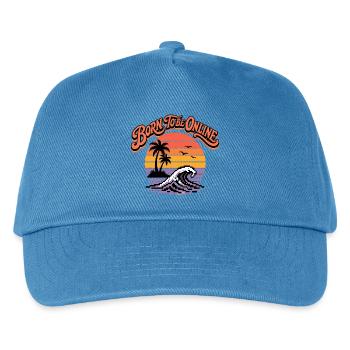 Born to Be Online Retro Sunset Surf - Kinder Basecap - Pfauenblau - Vorne