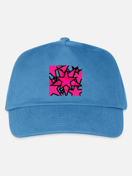 Kaleidoskopische Sternenexplosion Pink - Kinder Basecap - Pfauenblau