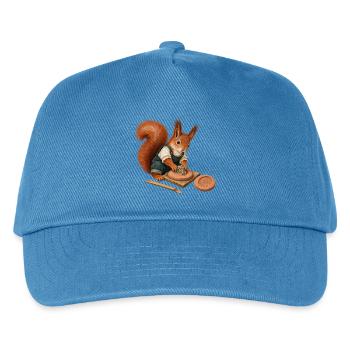 Eichhörnchen mit Fossilabdruck - Kinder Basecap - Pfauenblau - Vorne