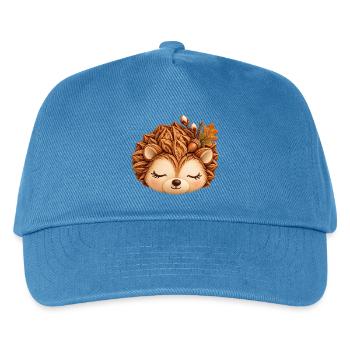 Niedlicher Igel im Herbstlaub - Kinder Basecap - Pfauenblau - Vorne