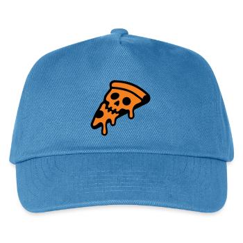 Pizza Totenkopf Halloween Grafik - Kinder Basecap - Pfauenblau - Vorne