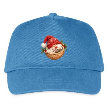 Schlafender Wichtel in der Walnuss  - Kinder Basecap - Pfauenblau - Vorne