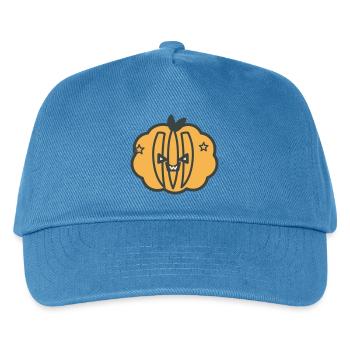 Lachender Kürbis Sternenhimmel - Kinder Basecap - Pfauenblau - Vorne