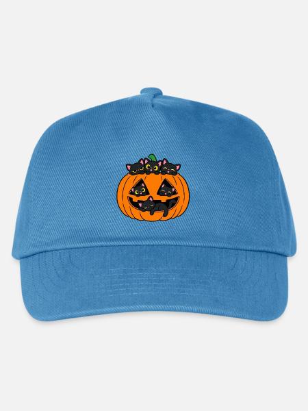 Katzen in einem Halloween-Kürbis - Kinder Basecap - Pfauenblau