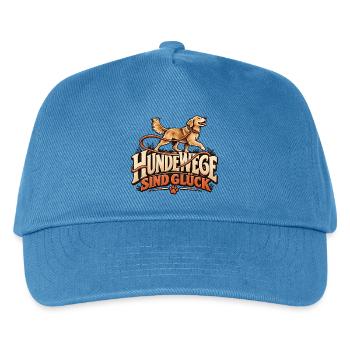 Hundewege sind Glück Liebevolles Hundemotiv - Kinder Basecap - Pfauenblau - Vorne