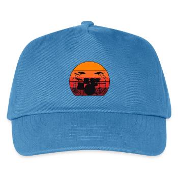 Schlagzeug Sonnenuntergang - Kinder Basecap - Pfauenblau - Vorne