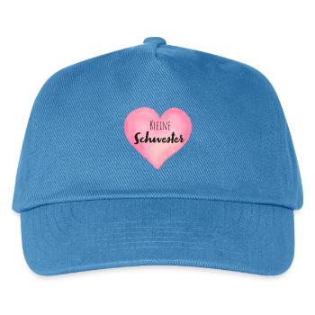Kleine Schwester Herz - Kinder Basecap - Pfauenblau - Vorne