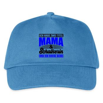 Farbe änderbar | Titel Mama Schalkerin - Kinder Basecap - Pfauenblau - Vorne
