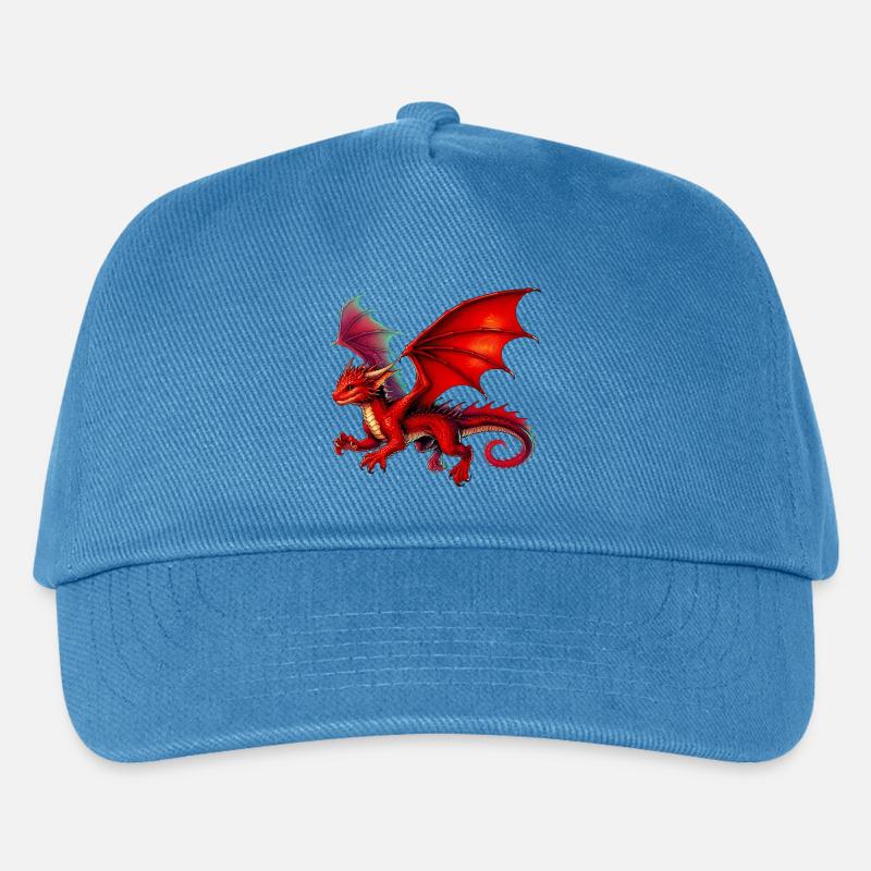 Drache - Kinder Basecap - Pfauenblau