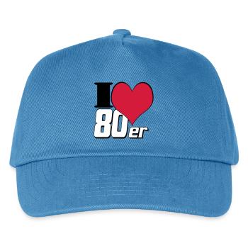 80er Party Retro Fun , Motto Party Shirt 80er (25) - Kinder Basecap - Pfauenblau - Vorne
