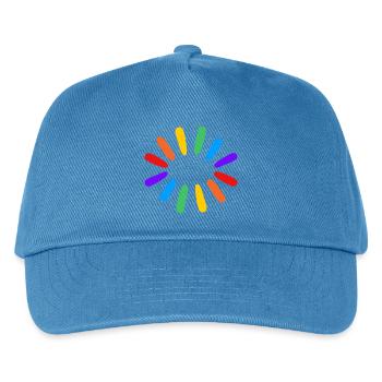 Regenbogensonne LGBTQIA Gay Pride - Kinder Basecap - Pfauenblau - Vorne