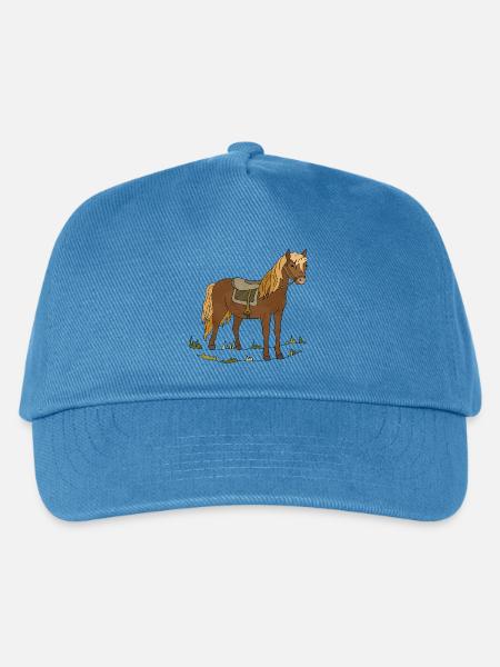 Pferd - Kinder Basecap - Pfauenblau