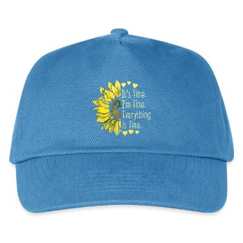 Sonnenblume Feines Mantra T-Shirt - Kinder Basecap - Pfauenblau - Vorne