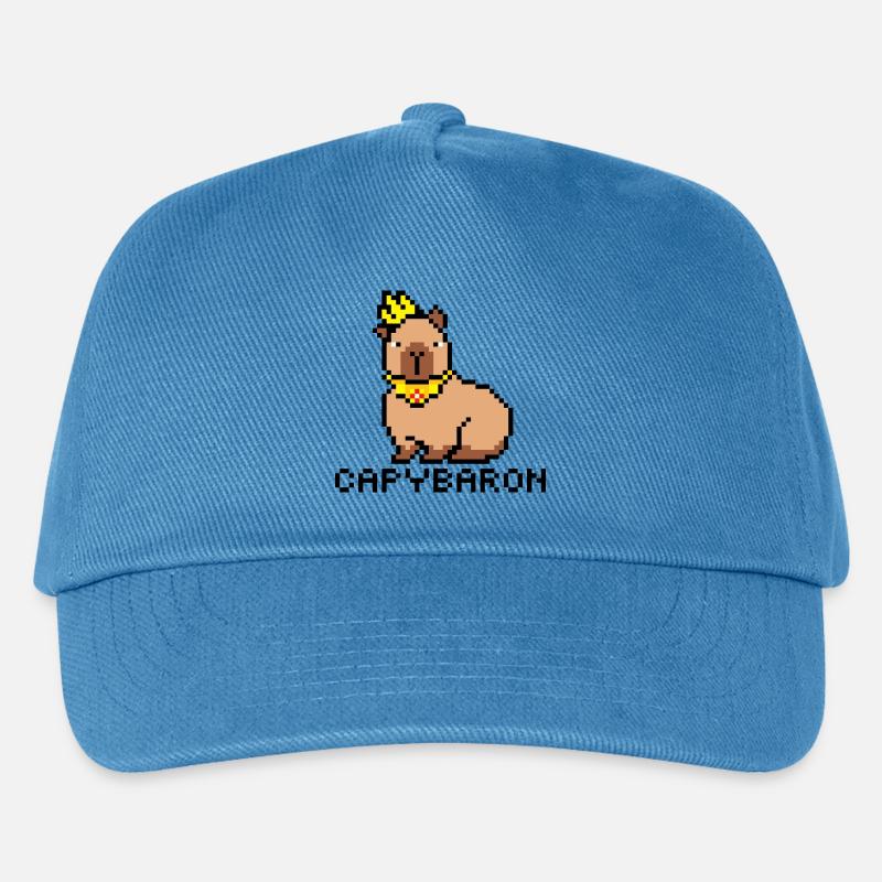 capybaron Pixelart - Kinder Basecap - Pfauenblau