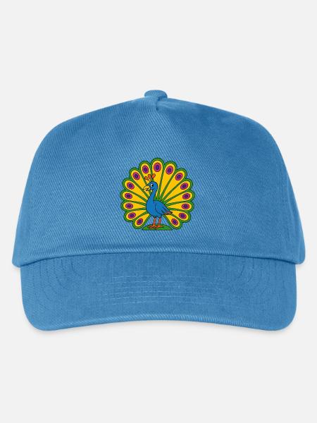 Lebendiger Pfauenfächer - Kinder Basecap - Pfauenblau