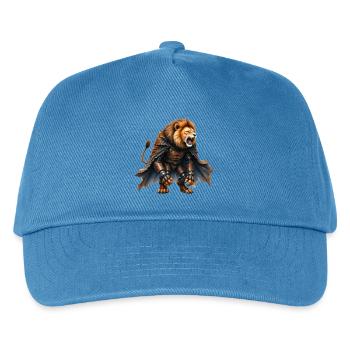 Löwenkrieger mit Rüstung und Umhang - Kinder Basecap - Pfauenblau - Vorne