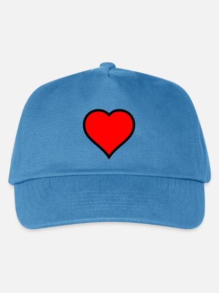 Rotes Herz Symbol Druck - Kinder Basecap - Pfauenblau