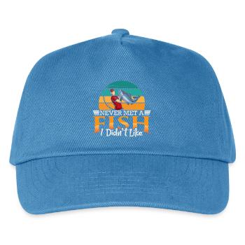 Fisherman Sport Fisherman Fishing Angler Saying - Kids’ Baseball Cap - peacock-blue - Front