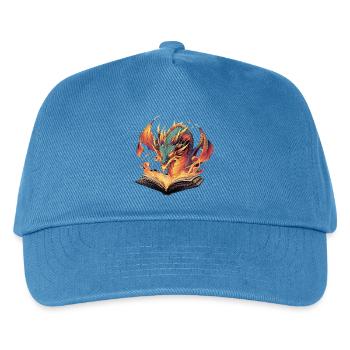 Dragon Book Transformation Fire Design - Kids’ Baseball Cap - peacock-blue - Front