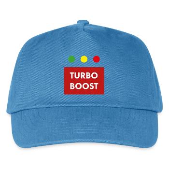 Turbo Boost Retro-Text - Kinder Basecap - Pfauenblau - Vorne