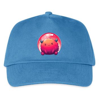 Fluffy Monster Face Gradient - Kids’ Baseball Cap - peacock-blue - Front