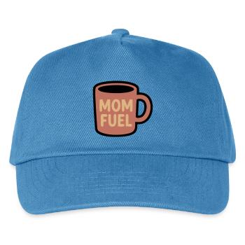 Mom Fuel Kaffee Tasse Mama - Kinder Basecap - Pfauenblau - Vorne
