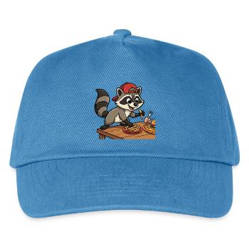 French Fries Thief: Funny Racoon Motif Kids - Kids’ Baseball Cap - peacock-blue - Front