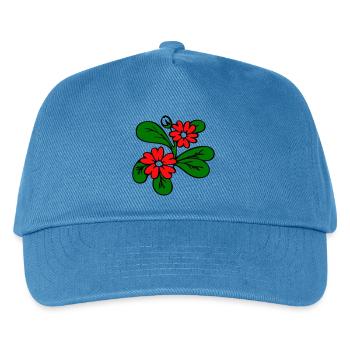  Blüten Fantasie - Kinder Basecap - Pfauenblau - Vorne