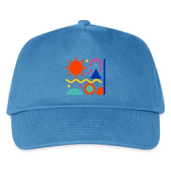 Bunte Formen - Kinder Basecap - Pfauenblau - Vorne