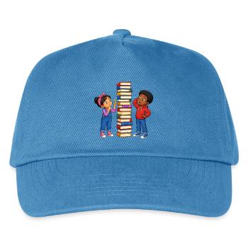 Kids Stack of Books Fair Funny Learning Motif - Kids’ Baseball Cap - peacock-blue - Front