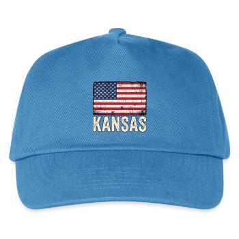 USA Kansas - Kinder Basecap - Pfauenblau - Vorne