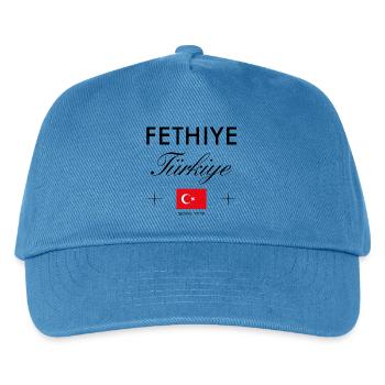 Fethiye Türkei Koordinaten Reise Souvenir - Kinder Basecap - Pfauenblau - Vorne