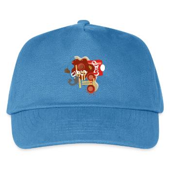 Abstrakt_Pommes - Kinder Basecap - Pfauenblau - Vorne