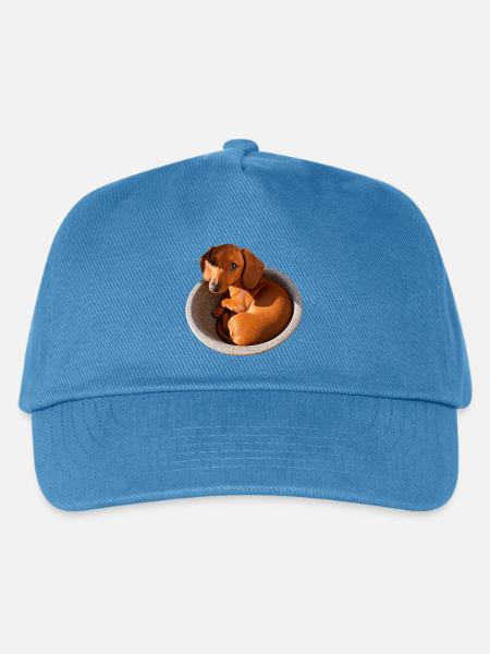 Dackel Kuschelpfote Napfdesign - Kinder Basecap - Pfauenblau