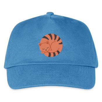 Schlafende Tigerkatze – Kleine Auszeit - Kinder Basecap - Pfauenblau - Vorne