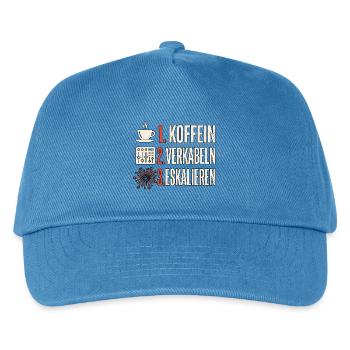 Pyro Kaffee Feuerwerk - Kinder Basecap - Pfauenblau - Vorne
