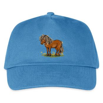 Pony mit Löwenzahn - Kinder Basecap - Pfauenblau - Vorne