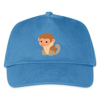 Rüsselaffen-Plüsch-Silhouette - Kinder Basecap - Pfauenblau - Vorne