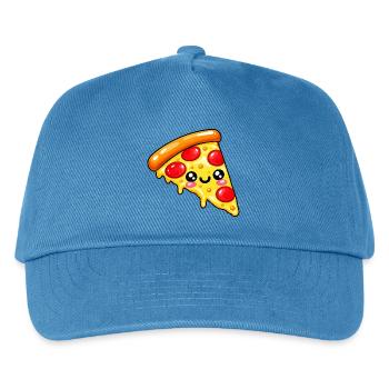Kawaii Pizza Slice Cartoon - Kinder Basecap - Pfauenblau - Vorne