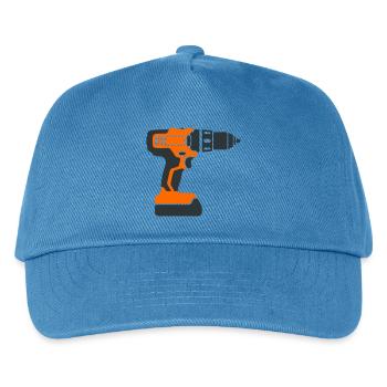 Akkuschrauber Werkzeug Grafik - Kinder Basecap - Pfauenblau - Vorne