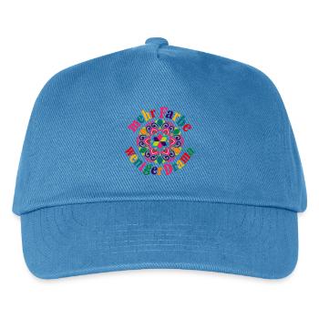 Mehr Farbe Weniger Drama – Buntes Statement - Kinder Basecap - Pfauenblau - Vorne