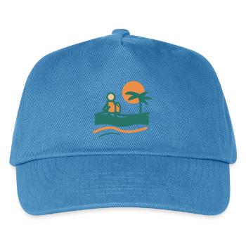 Backpacker am Palmenstrand - Kinder Basecap - Pfauenblau - Vorne