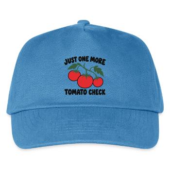 Tomatenanbausucht – lustiges Gartenzitat - Kinder Basecap - Pfauenblau - Vorne