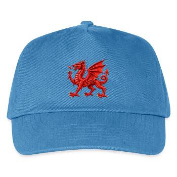 Walisischer Roter Drache - Kinder Basecap - Pfauenblau - Vorne