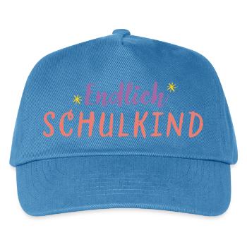 Endlich Schulkind - Kinder Basecap - Pfauenblau - Vorne